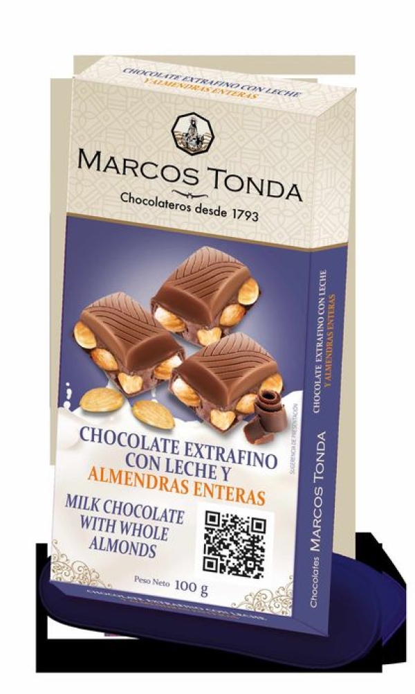 CHOCOLATE CON LECHE GOURMET ALMENDRA 100 Gr.